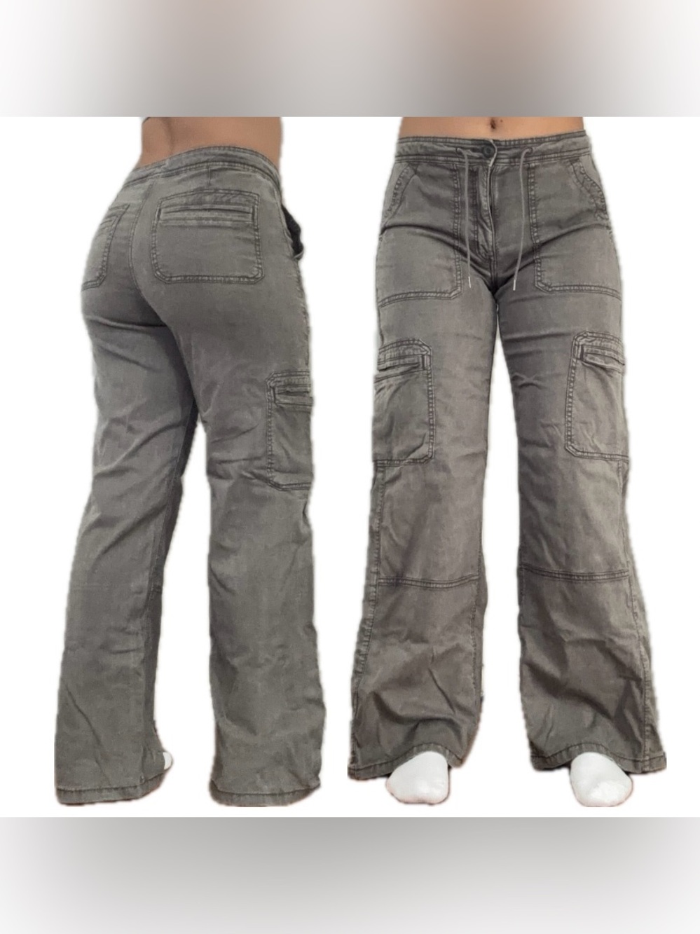 American Eagle Outfitters Gray Stretch Cargo Pants
